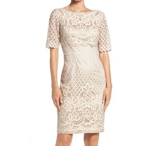 Eliza J Lace Sheath Dress Cocktail Party Wedding Guest Elegant Formal